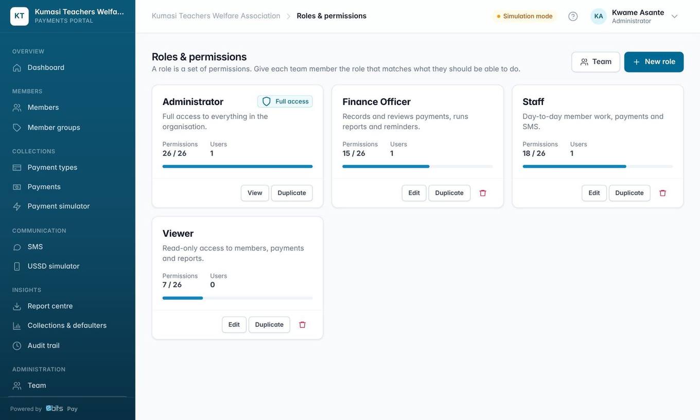 Roles & permissions: built-in roles and your own custom roles.
